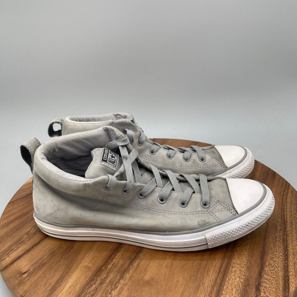 Converse All Star Street Hiker High Shoes Mens Size 12 Gray Leather Sneakers
